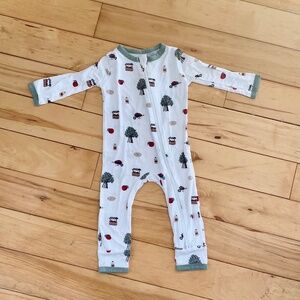 6-12m Kyte baby apple orchard long sleeve zip romper